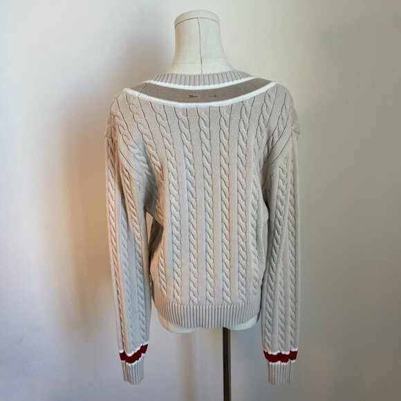 The Upside V Neck Cable Knit Jumper - Picture 2 of 3